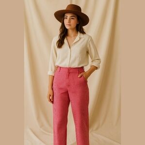Gingham Northern Reflections vintage cotton pants / red grid print / 12